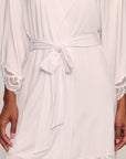 Model wears Mariana TENCEL™ Modal Robe in White.