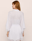 Model Is Wearing Mariana Short Robe In White