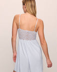 Model is wearing Mariana TENCEL™ Modal Chemise in Ice Blue