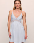 Model is wearing Mariana TENCEL™ Modal Chemise in Ice Blue