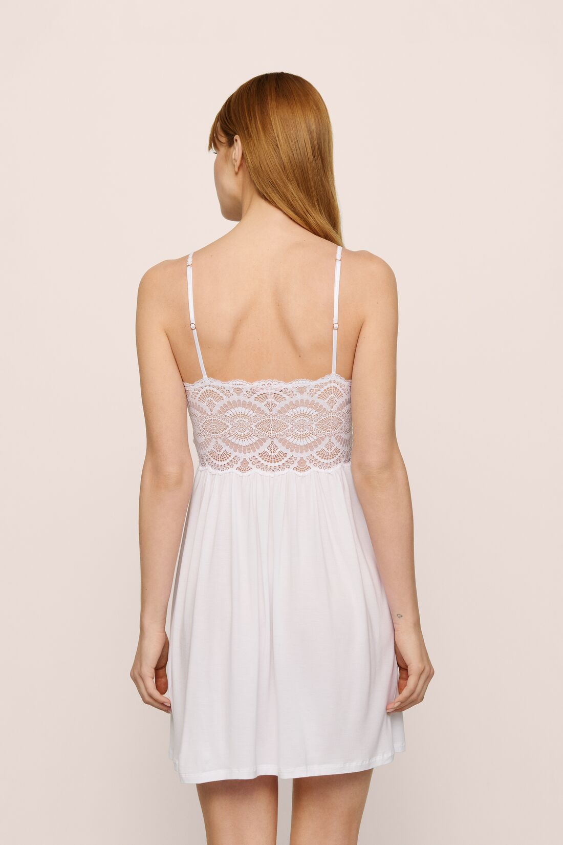 Model Is Wearing Mariana Chemise In White