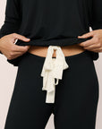 Model Is Wearing Gisele Slouchy Set In Black/Ivory