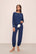 Model wearing Gisele TENCEL Modal Slouchy PJ Set in Navy/Ivory
