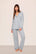 Model is wearing Gisele TENCEL™ Modal Long PJ Set  in  Gray Dawn/Navy