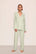 Model is wearing Gisele TENCEL™ Modal Long PJ Set  in Mint Cream/Ivory