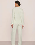 Model is wearing Gisele TENCEL™ Modal Long PJ Set in Seafoam/Ivory