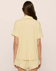 Model is wearing Gisele TENCEL™ Modal Relaxed Short PJ Set in Sunrise/Ivory