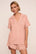 Model is wearing Gisele TENCEL™ Modal Relaxed Short PJ Set  in Velvet Pink/Ivory