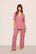 Model is wearing Gisele TENCEL™ Modal Short Sleeve & Pant PJ Set  in  Berry Blush/Ivory