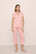 Model is wearing Gisele TENCEL™ Modal Short Sleeve Cropped PJ Set in  Silver Pink/Ivory