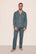 Model is wearing William TENCEL™ Modal Long PJ Set  in  Stone Blue/Ivory
