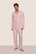 Model is wearing William Printed TENCEL™ Modal Long PJ Set  in Duo Stripe Hollyred/Hollyred