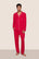 Model is wearing William Printed TENCEL™ Modal Long PJ Set  in Nutcracker Holly Red/Ivory