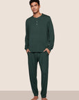 Model is wearing Henry TENCEL™ Modal Long PJ Set in Pine