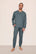 Model is wearing Henry TENCEL™ Modal Long PJ Set in Stone Blue