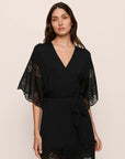 Model is wearing Beatrix TENCEL™ Modal Robe in Black
