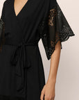 Model is wearing Beatrix TENCEL™ Modal Robe in Black