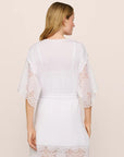Model is wearing Beatrix TENCEL™ Modal Robe in White