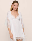 Model is wearing Beatrix TENCEL™ Modal Robe in White