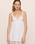 Model is wearing Beatrix TENCEL™ Modal Slip in White