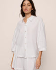 Model is wearing Linen Blend Relaxed Short in White