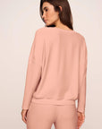 Model is wearing Softest Sweats Boat Neck Pullover in Velvet Pink