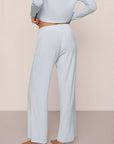 Model is wearing Gisele TENCEL™ Modal Everyday Straight Leg Pant in Ice Blue