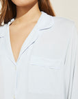 Gisele TENCEL™ Modal Long Sleeve & Shortie Short PJ Set - Water Blue/White