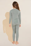 Kids TENCEL™ Modal Unisex Long PJ Set - Artisan Trace Willow Green