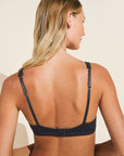 Model wears Pima Stretch Cotton V Bralette in Black.