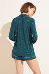 Gisele Printed TENCEL™ Modal Long Sleeve & Shortie Short PJ Set - Forest Evergreen/Bone