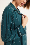 Gisele Printed TENCEL™ Modal Long Sleeve & Shortie Short PJ Set - Forest Evergreen/Bone
