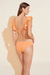 Graziela Textured Bikini Top - Cantaloupe