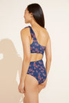 Ibiza Printed Textured One-Piece - Peacoat/Brick