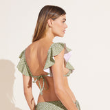 Eberjey Graziela Printed Textured Bikini Top - Pear/Ivory