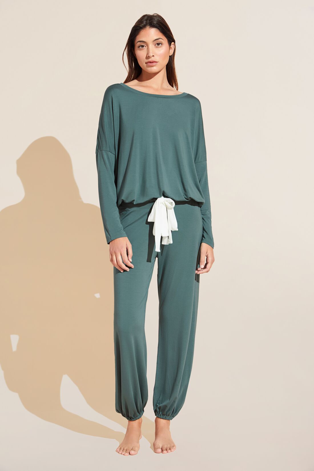 Gisele TENCEL™ Modal Slouchy PJ Set in Agave/Ivory