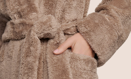 Image of Renew Plush Robe in Toffee