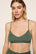 Model is wearing Pointelle Sweater Bralette in  Desert Sage