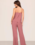 Model is wearing Gisele TENCEL™ Modal Cami & Pant PJ Set  in  Berry Blush
