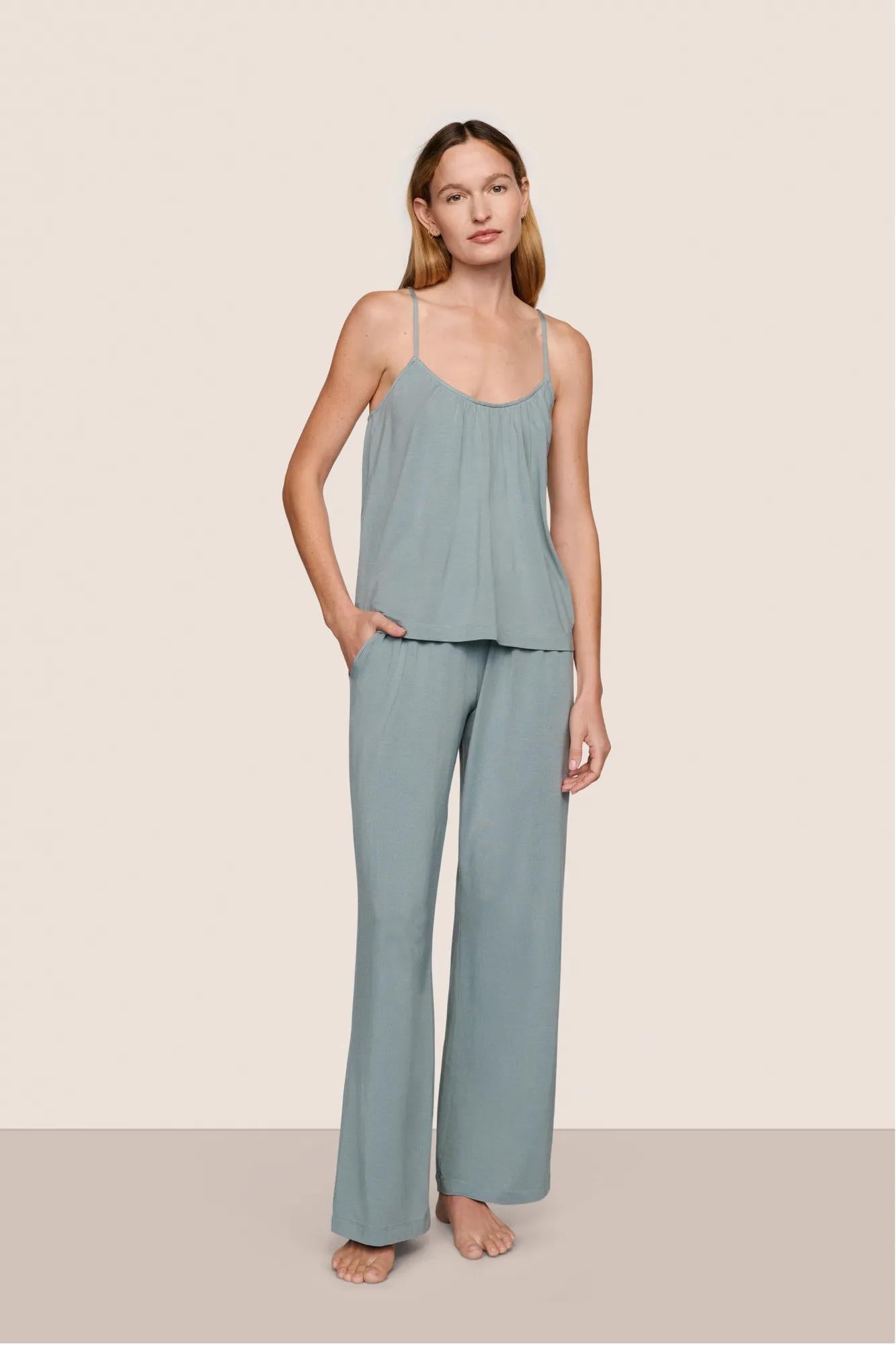 Model is wearing Gisele TENCEL™ Modal Cami & Pant PJ Set  in Lead