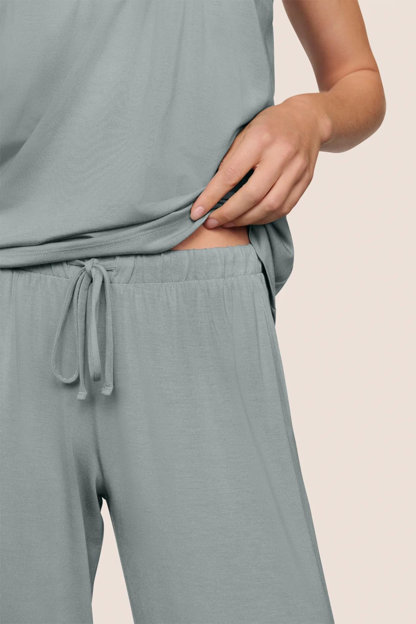 Model is wearing Gisele TENCEL™ Modal Cami & Pant PJ Set  in Lead