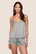 Model is wearing Washable Silk Lace Cami & Short Set  in Lead/Lead