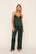 Model is wearing Washable Silk Printed Lace Cami & Pant Set in Dot Pine/Pine
