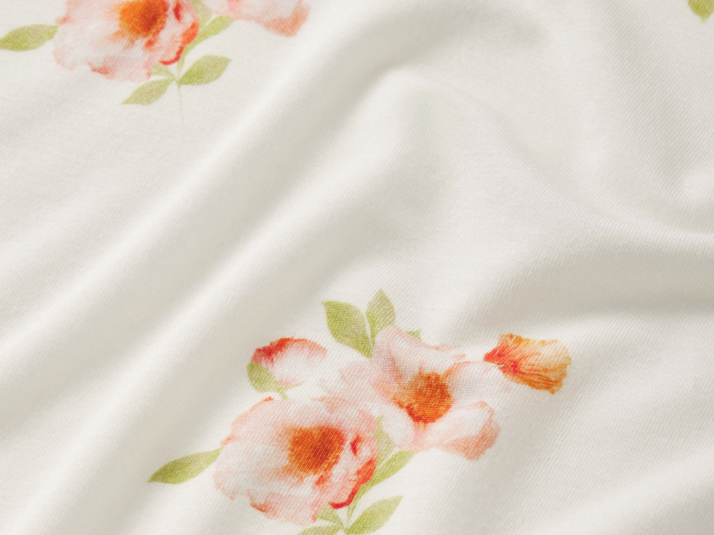 Image of fabric detail shot of Gisele TENCEL™ Modal in Floral Bloom Ivory/Vanilla Cream