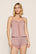 Model is wearing Mariana Romper in Woodrose
