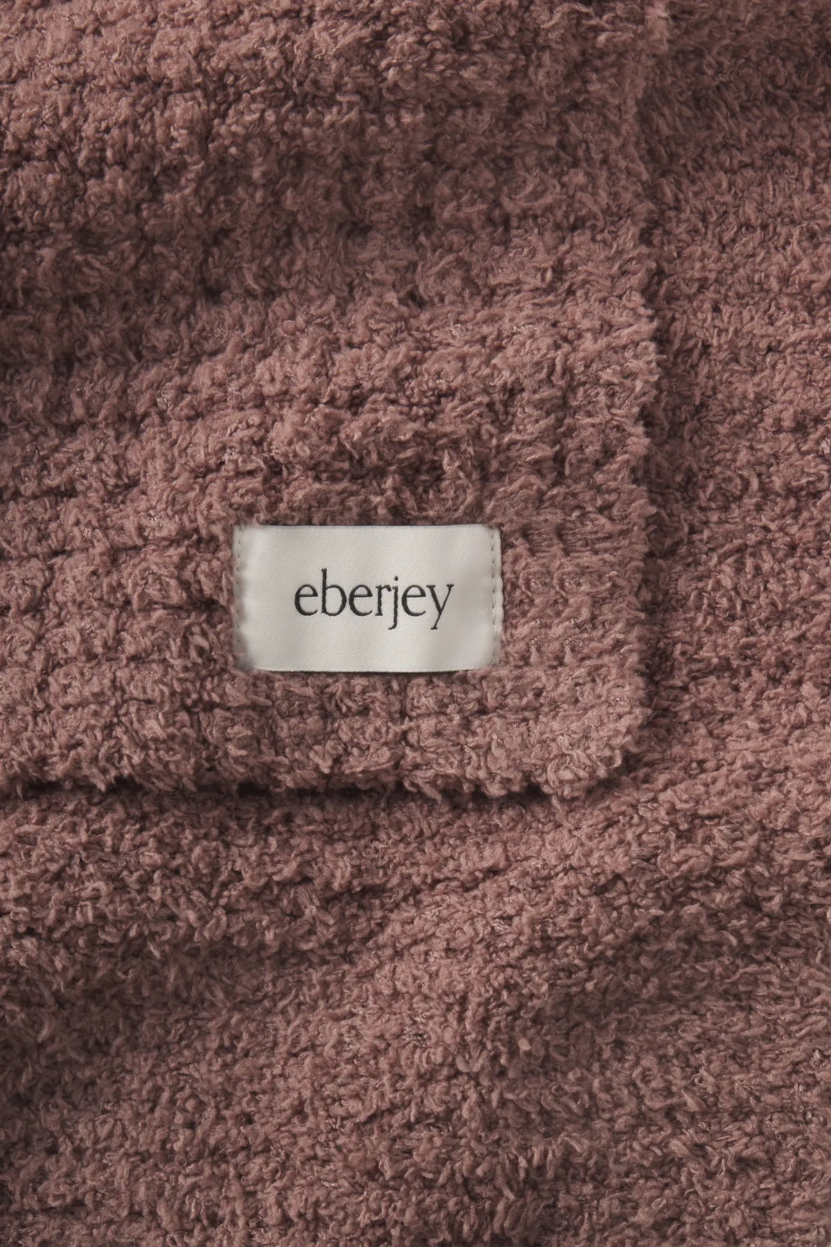 Recycled Boucle Waffle Blanket in Deep Taupe