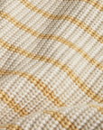 Fabric detail of Coastal Cotton Sweater Polo in Stripe Almond Heather/Sunbeam