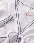 Image of Linen blend robe in white