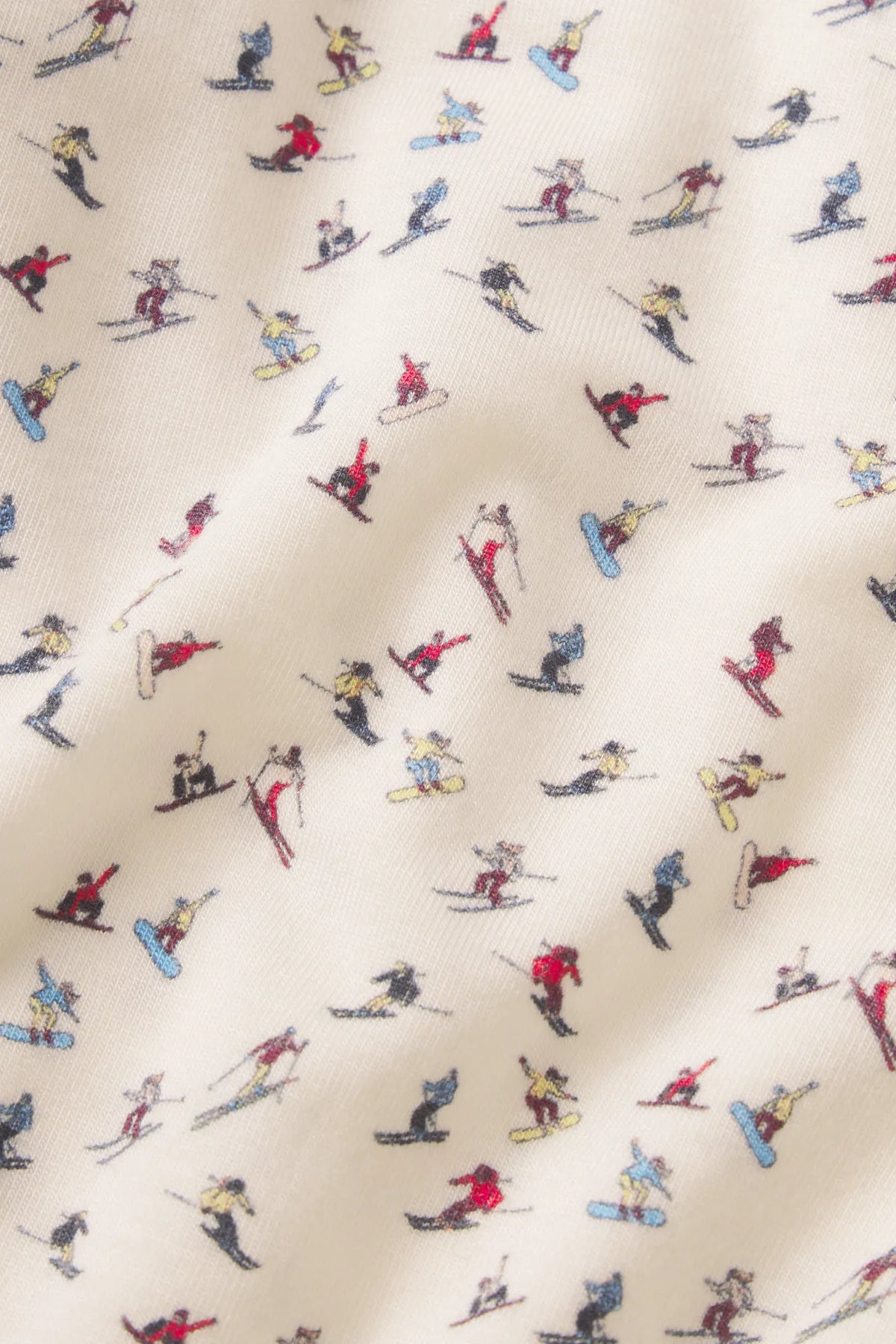 Gisele  Printed TENCEL™ Modal fabric in On the Slopes Ivory/Navy