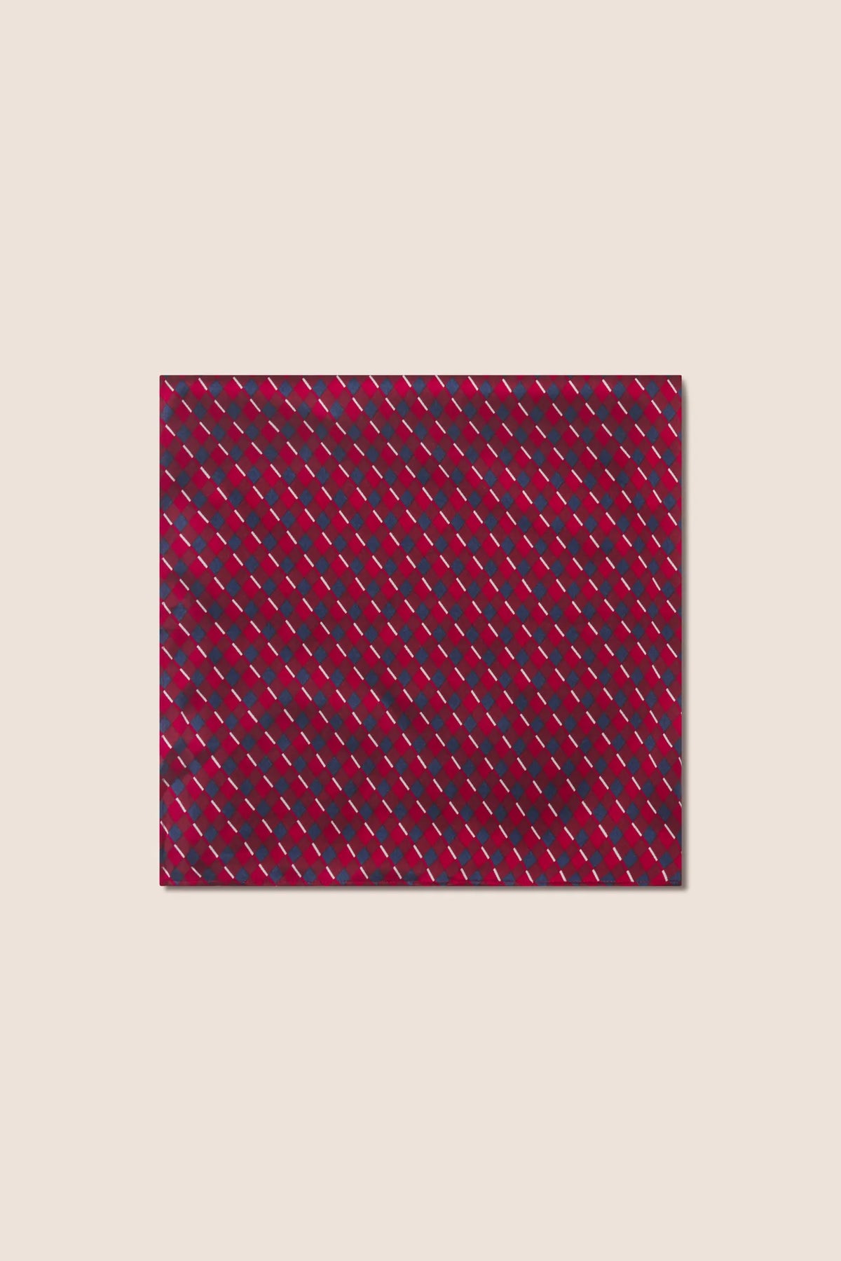 Inez Washable Silk Printed Scarf in Harlequin Holly Red